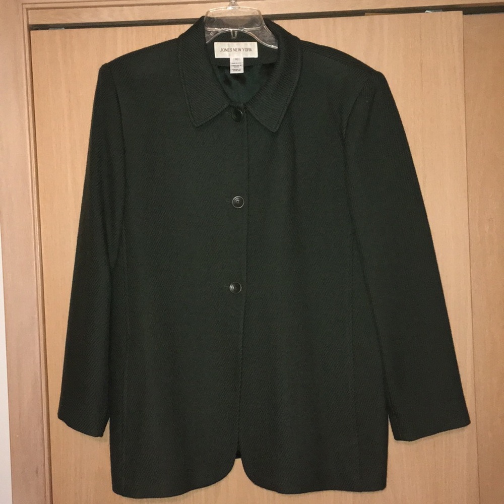Jones New York Wool Olive Green Blazer Suit Jacket